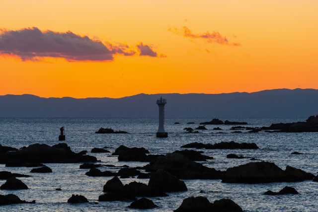 葉山町「森戸海岸の夕景」